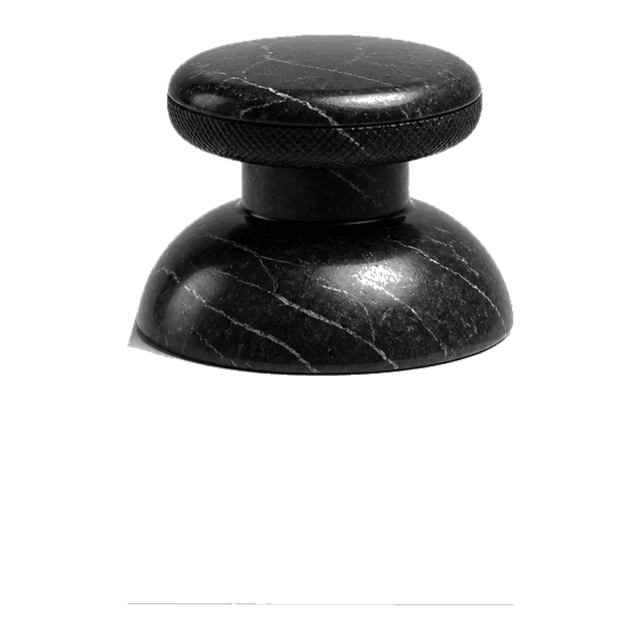 A black marble thumbstick — the yewmods mark
